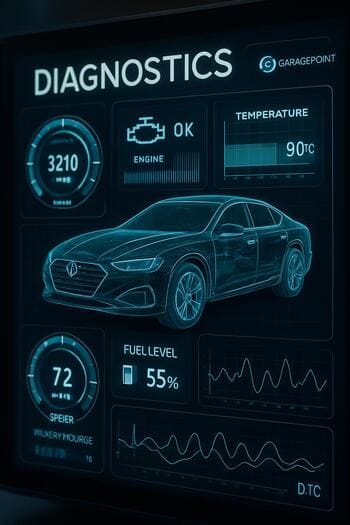 GaragePoint diaqnostika monitorunda markaya uyğun test qrafikləri