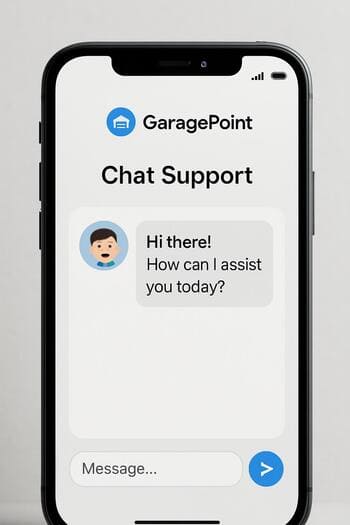 GaragePoint müştəri xidmətində onlayn chat dəstəyi pəncərəsi
