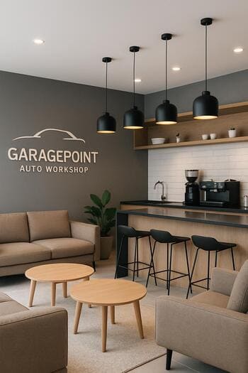 GaragePoint gözləmə zonasındakı kafe və lounge oturacaqları