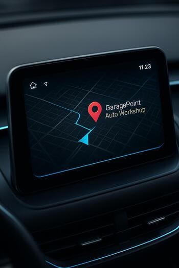 Avtomobil panelində GaragePoint xəritə tətbiqinin görünüşü