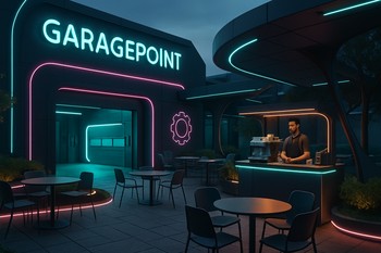 GaragePointə yaxın küçə kafesi və parklanma yerləri