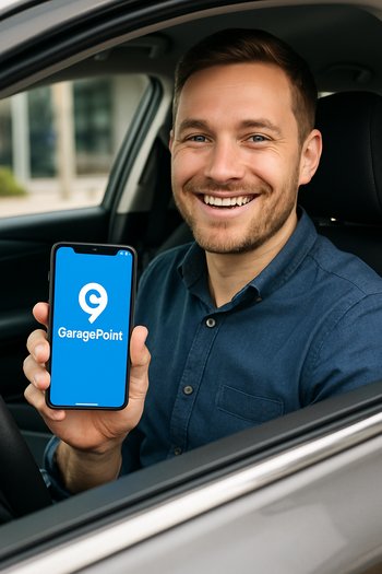 GaragePoint tətbiqində məntəqə seçən və növbə təsdiqləyən sürücü
