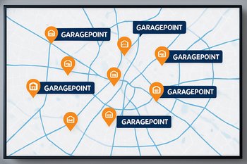 GaragePoint şəbəkə xəritəsində bir neçə məntəqə markerinin seçilməsi