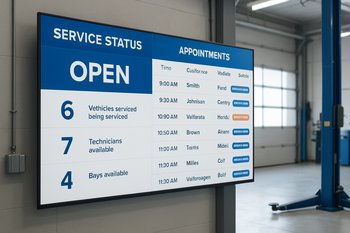 GaragePoint divar panelində bokslara görə servis statusu