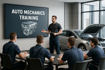 GaragePoint təlim mərkəzində dərs keçən təlimçi və ustalar