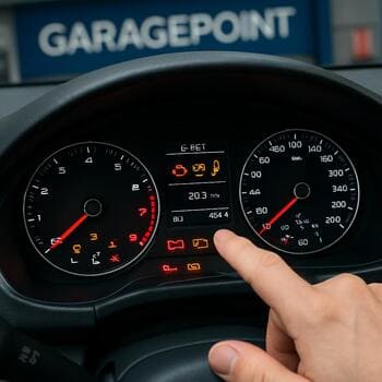 GaragePoint ustası işıq panelində faraların şüa hündürlüyünü tənzimləyir