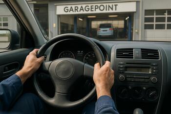 Şəhər gecə işıqları altında test yürüşünə çıxan GaragePoint müştəri avtomobili